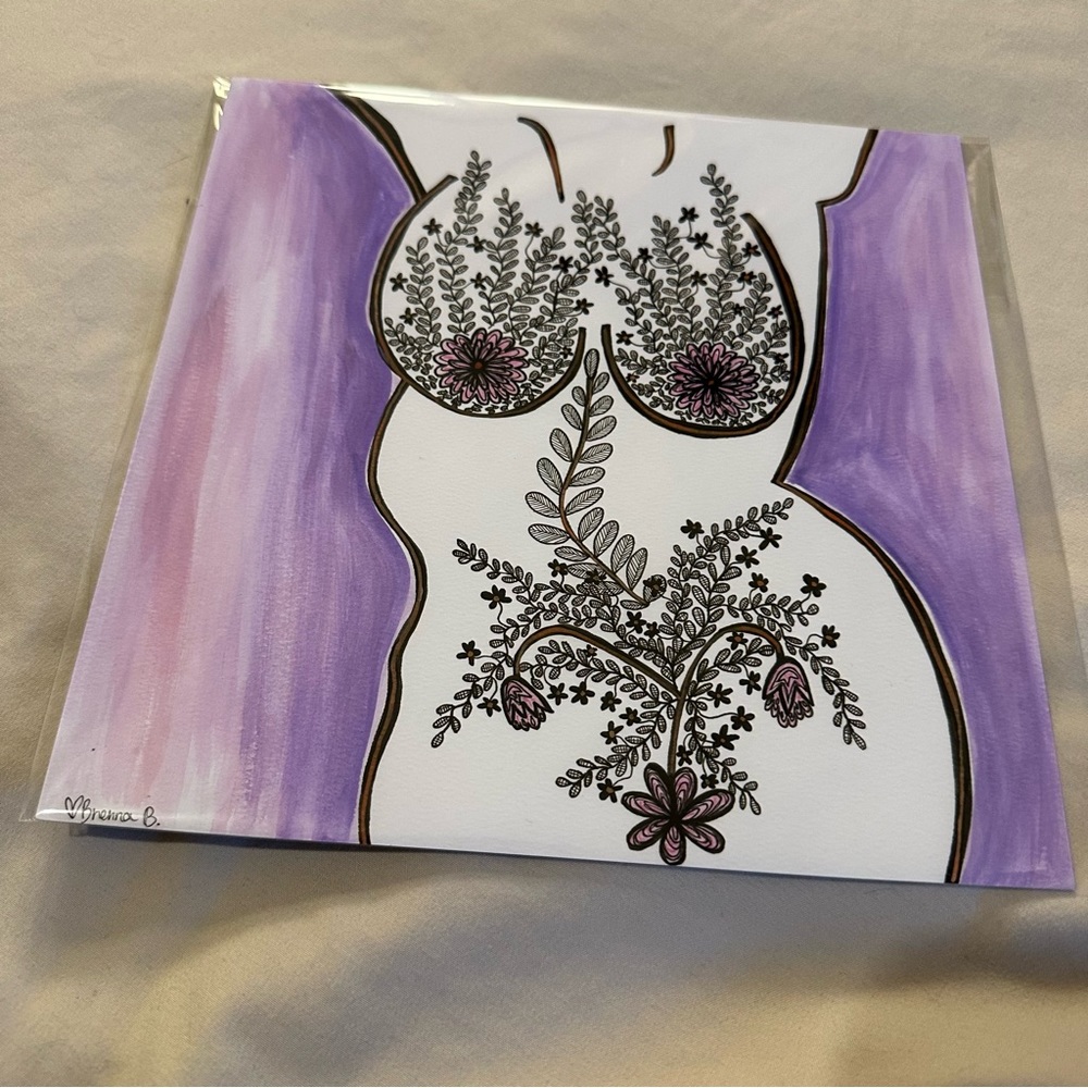 Floral Drawing of Woman